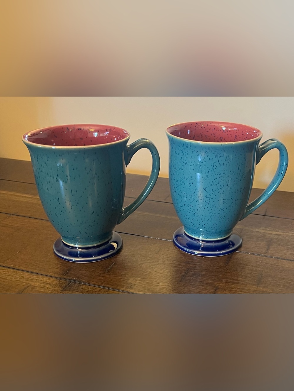 Denby Harlequin Footed Mug X 2